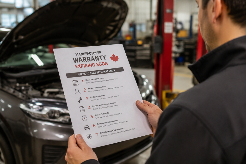 Manufacturer warranty expiring checklist for Canadian drivers