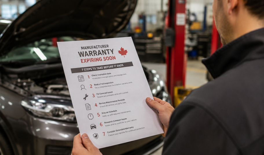 Manufacturer warranty expiring checklist for Canadian drivers